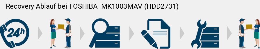 Recovery Ablauf bei TOSHIBA   MK1003MAV (HDD2731)