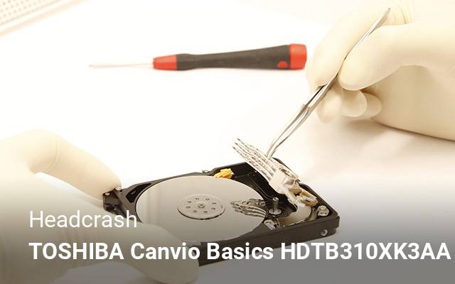 Headcrash TOSHIBA Canvio Basics HDTB310XK3AA