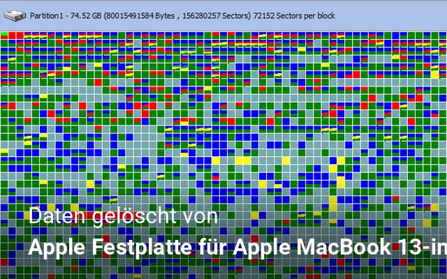 Daten gelöscht von Apple  Festplatte für Apple MacBook 13-inch MA255LL/A MA699LL/A MA701LL/A