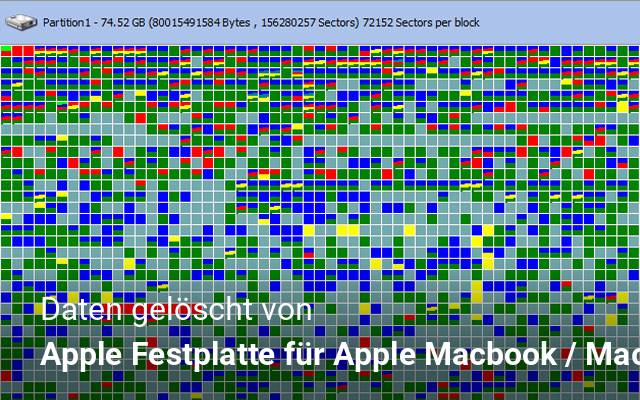 Daten gelöscht von Apple  Festplatte für Apple Macbook / Macbook Pro Core 2 Duo Laptop