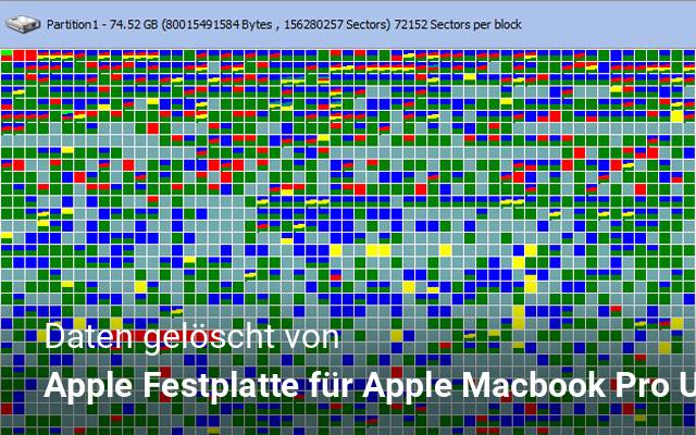 Daten gelöscht von Apple  Festplatte für Apple Macbook Pro Unibody Laptop
