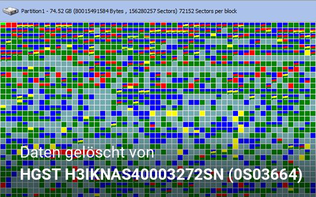 Daten gelöscht von HGST  H3IKNAS40003272SN (0S03664)