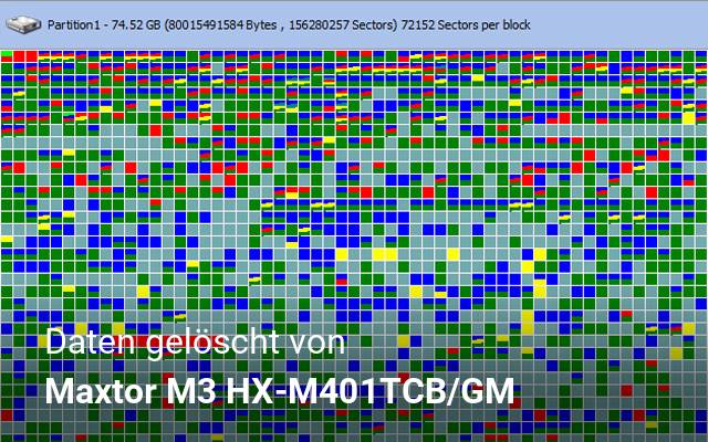 Daten gelöscht von Maxtor M3 HX-M401TCB/GM